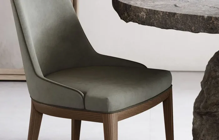 anna dining sidechair with wood base ls1