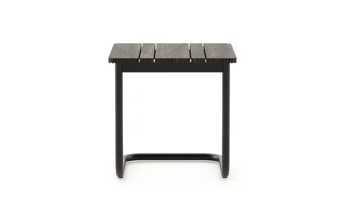 copacabana side table with black texturized steel & bamboo wood