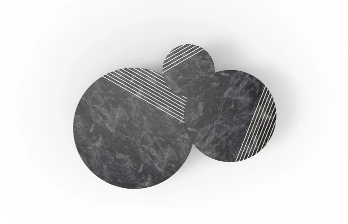 groove table nero marquina marble