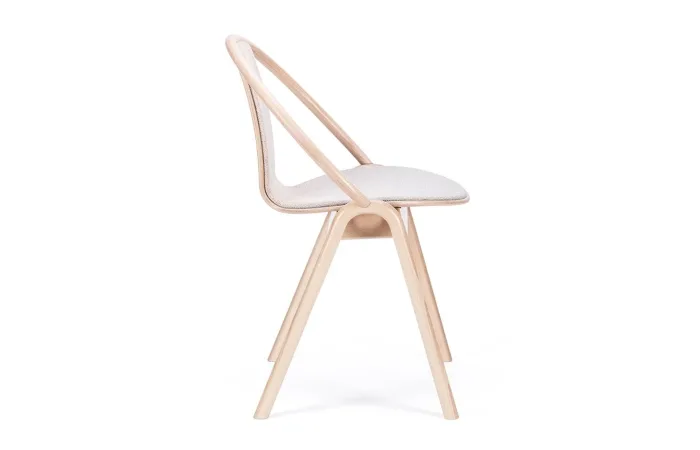 Again Chair with Seat and Back Upholstery beech natural right side view