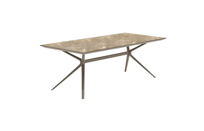 moai rectangular table with hazel stone top