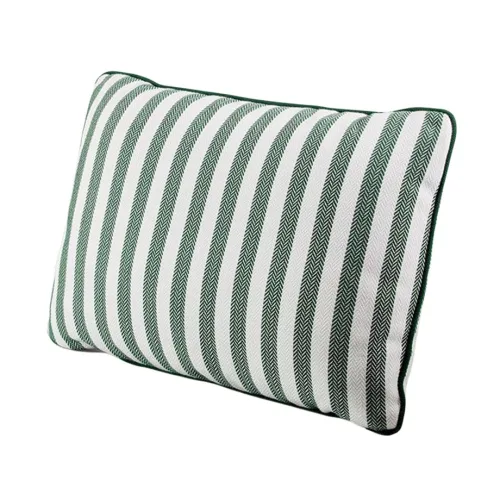 acrylic thin stripes classic green white piping green cushion