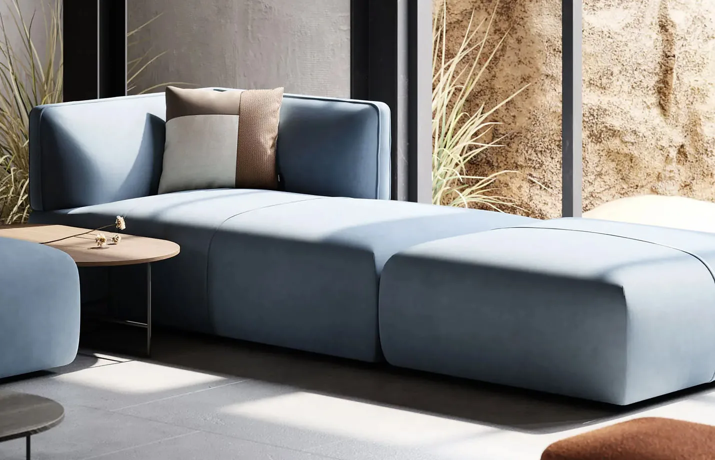 ada almond deco cushion with disruption modular sofa