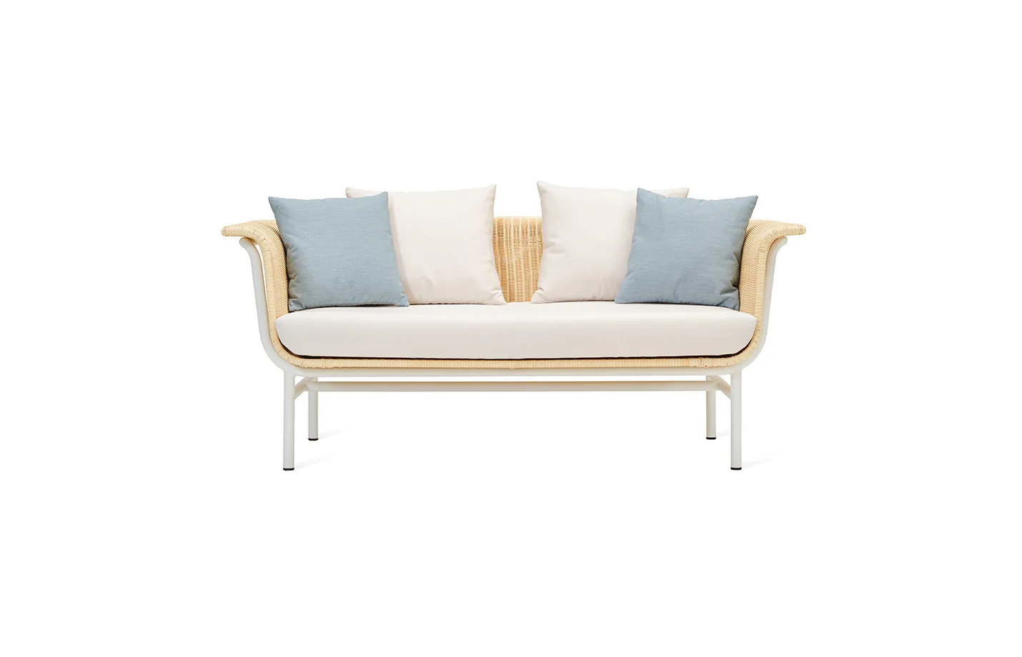 wicked lounge sofa 2 seater natural seat white frame