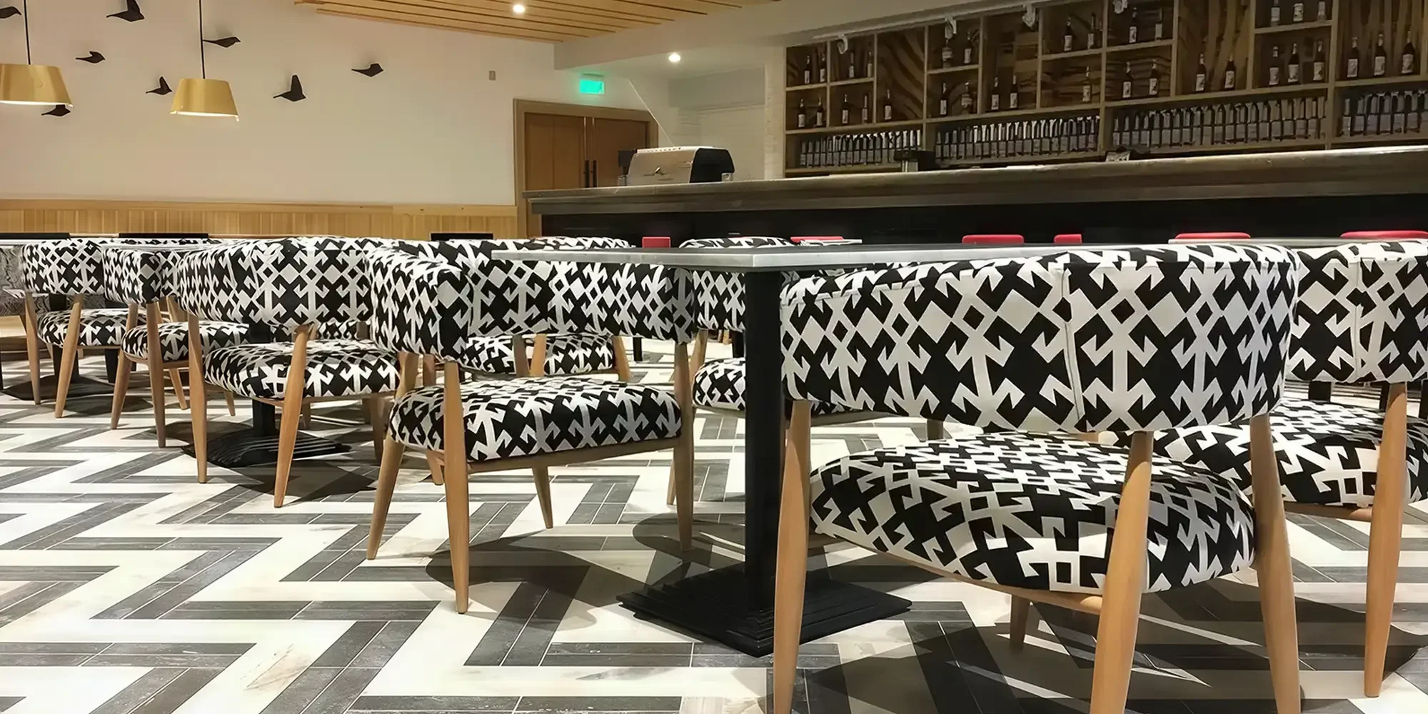 The Hide Restaurant with custom lounge chairs, Abu Dhabi